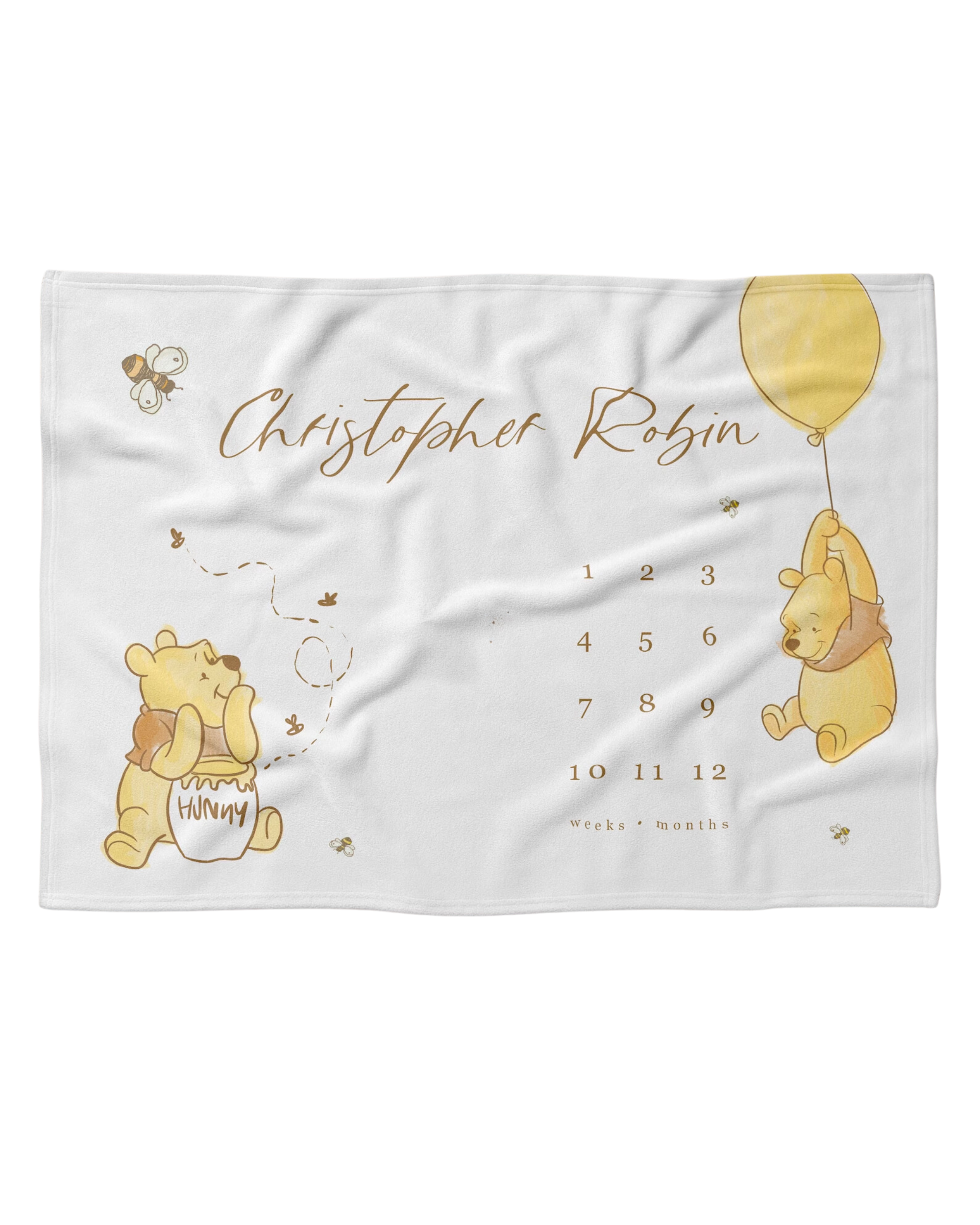Winnie the Pooh Baby Milestone Blanket - Main Image