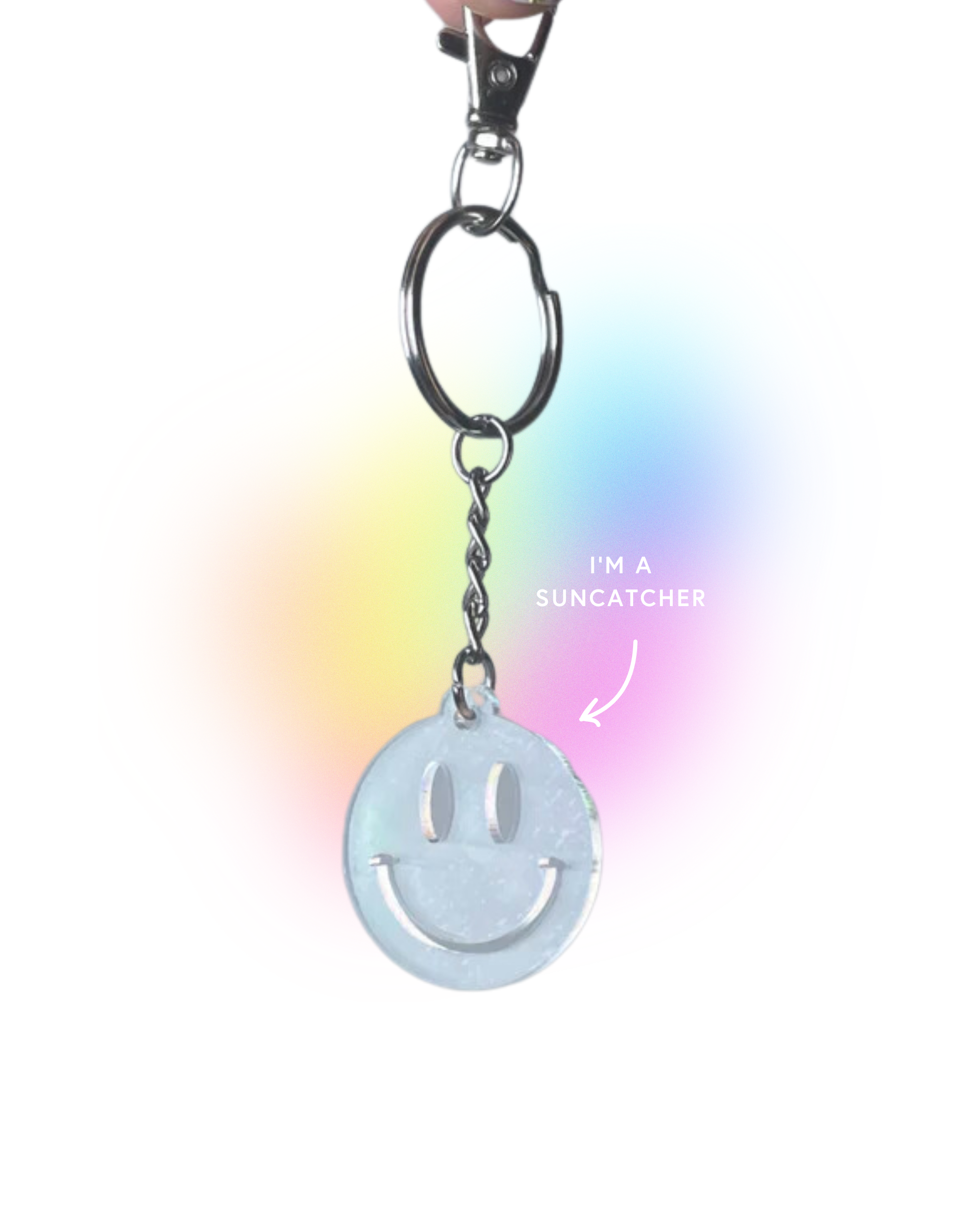 Suncatcher Smiley Face Keychain