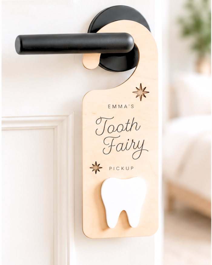 Personalized Tooth Fairy Door Hanger – Acrylic or Wood