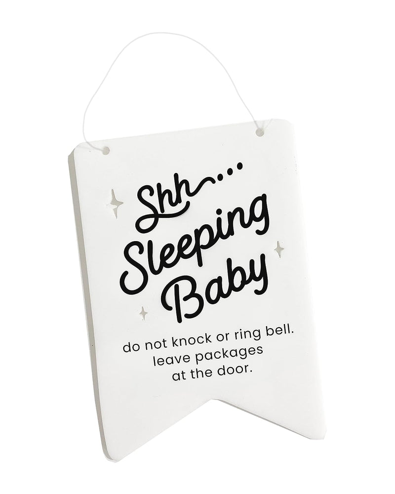 White • Baby Sleeping Hanging Door Sign