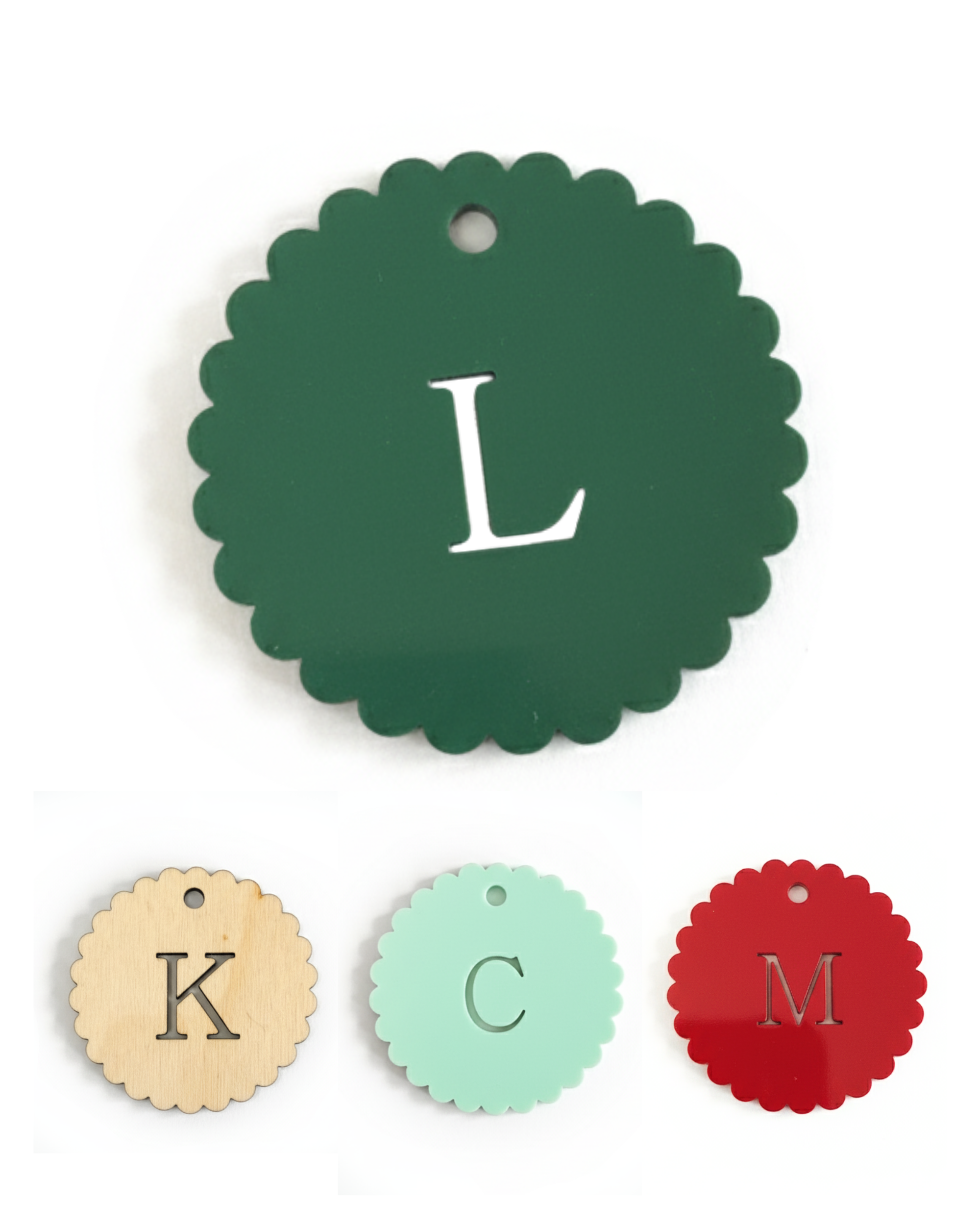 Scalloped Monogramed Gift Tags