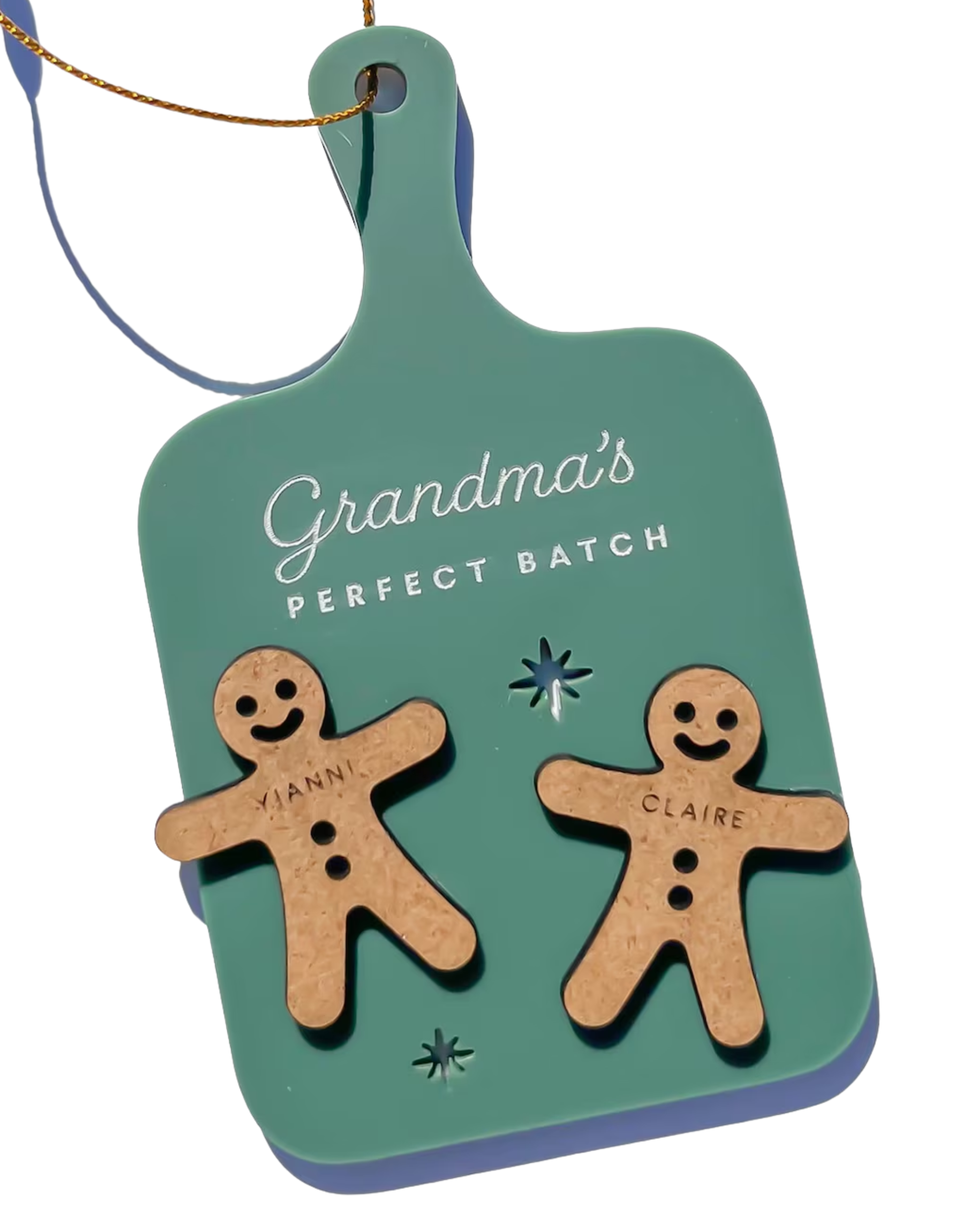 Personalized Gingerbread Grandparent Ornament: Custom Grandkids Names