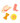 Four small flat foam accessories on a white background: a tan cowboy hat with pink trim, a coral boot, a yellow bone, and a yellow sun with a pink smiley face.