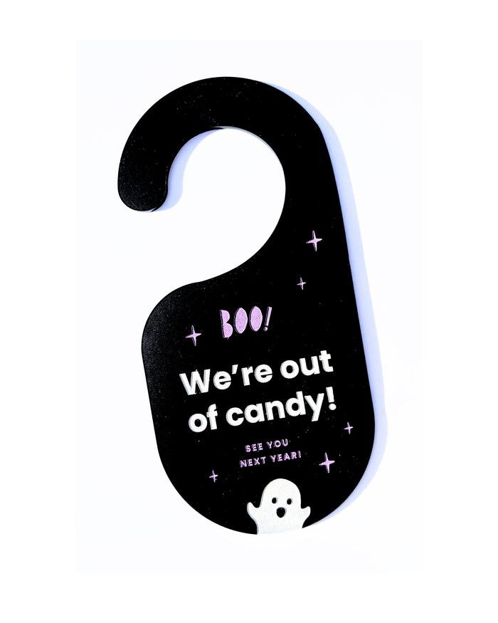 Out of Candy Sign – Halloween Doorbell Decor