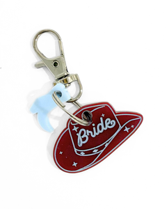Bride hat keychain