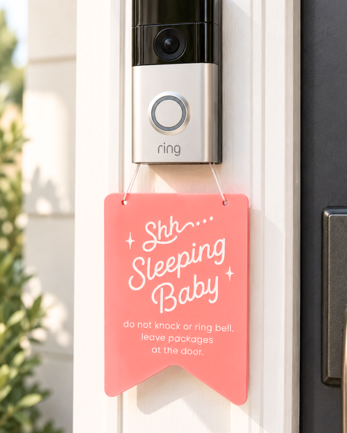 Baby Sleeping Hanging Door Sign