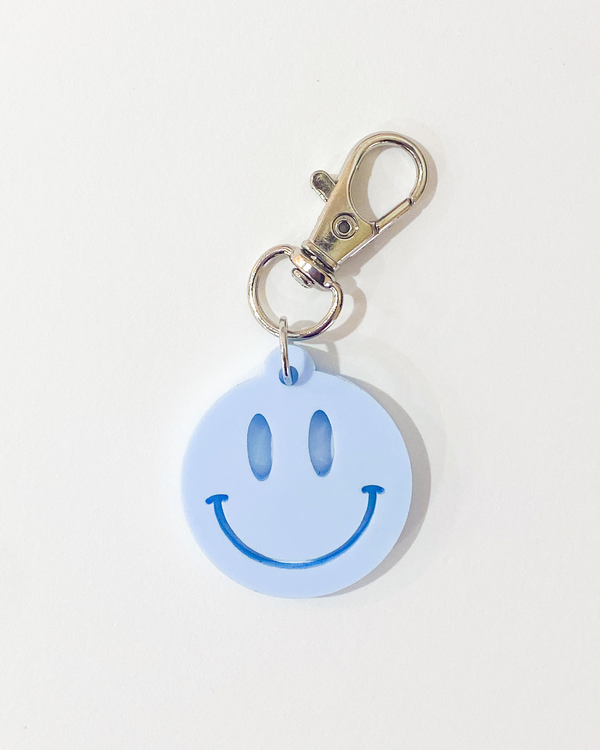 Blue • Smiley Face Keychain