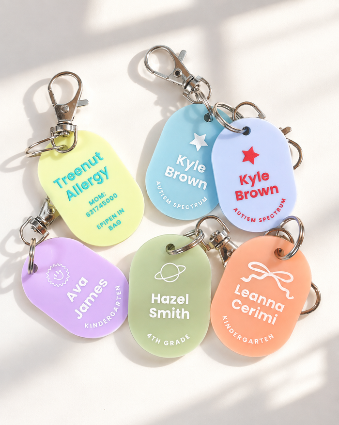 Emergency Info Backpack Tag