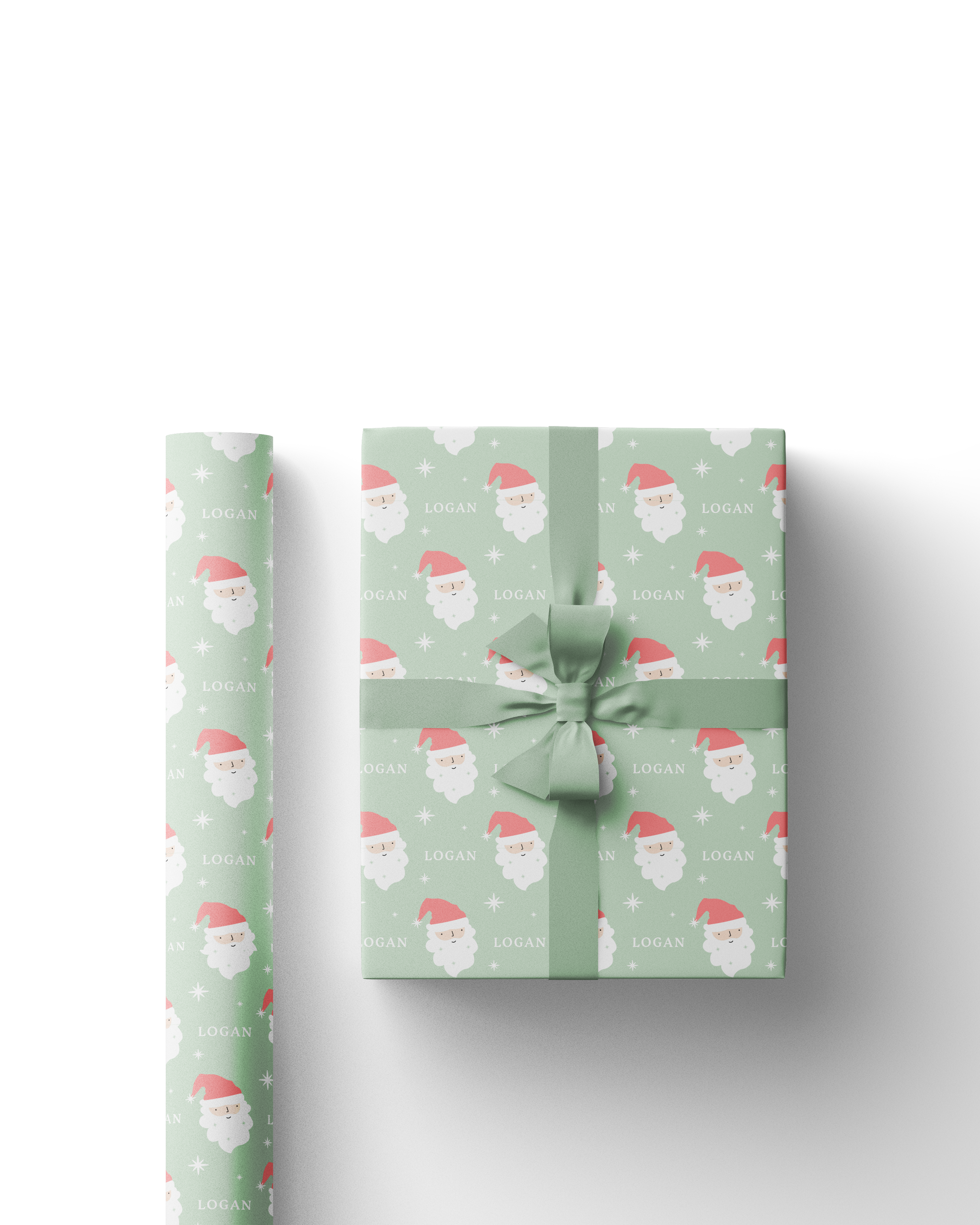 Custom Santa Wrapping Paper Sheet