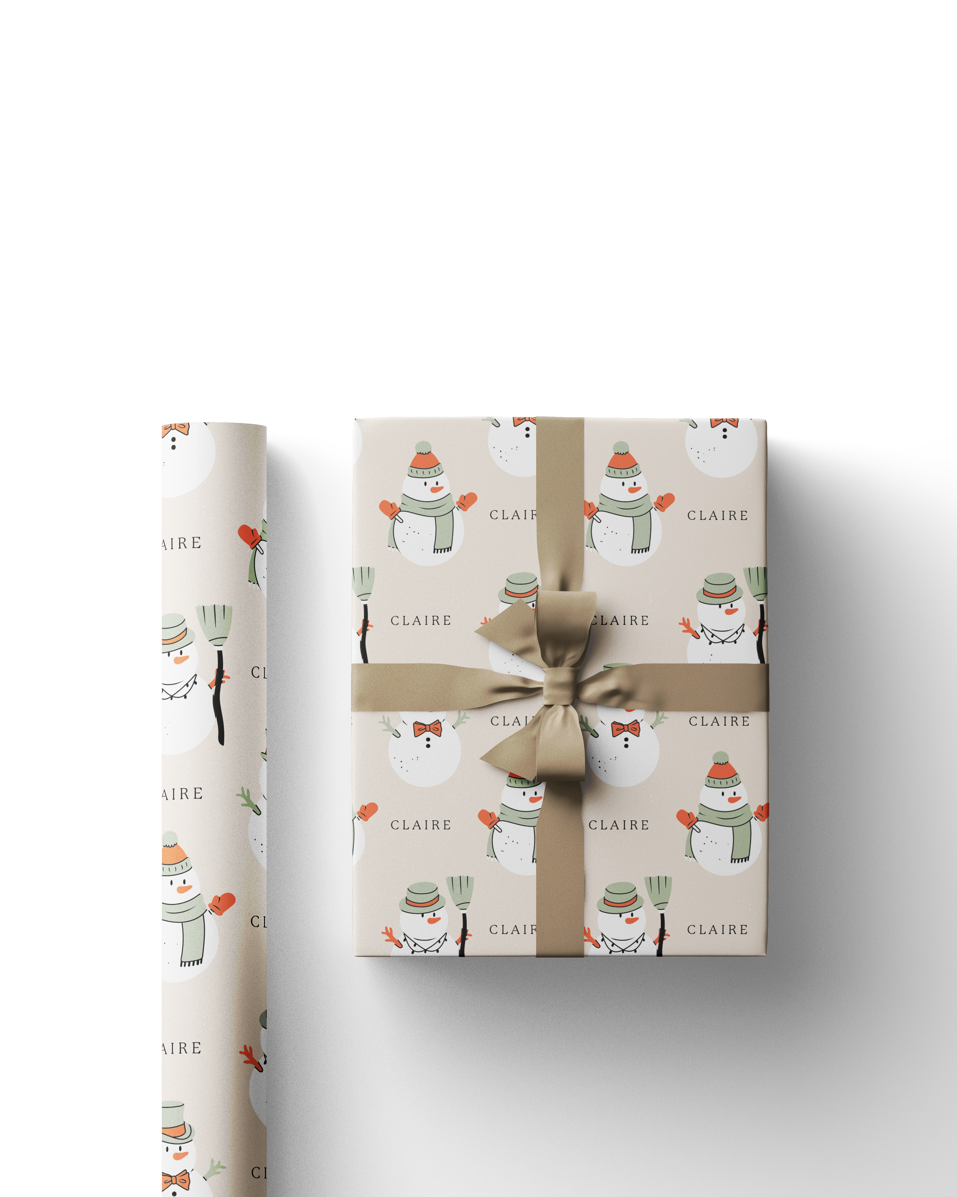 Custom Snowman Wrapping Paper Sheet
