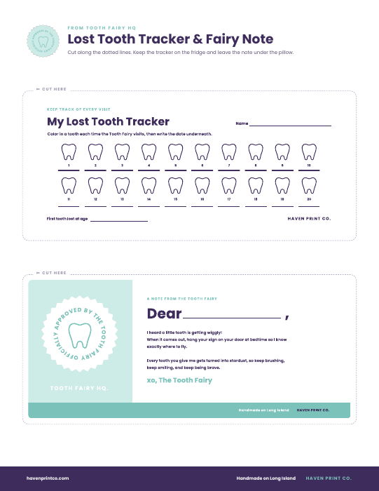Lost Tooth Tracker + Fairy Note