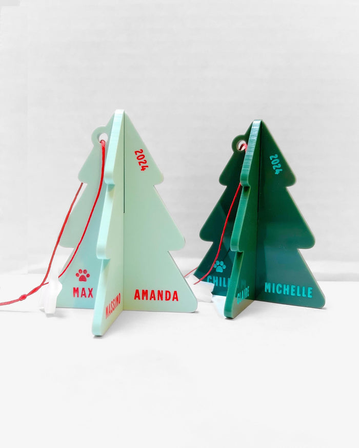 3D Family Name Christmas Ornament – Acrylic Holiday Keepsake