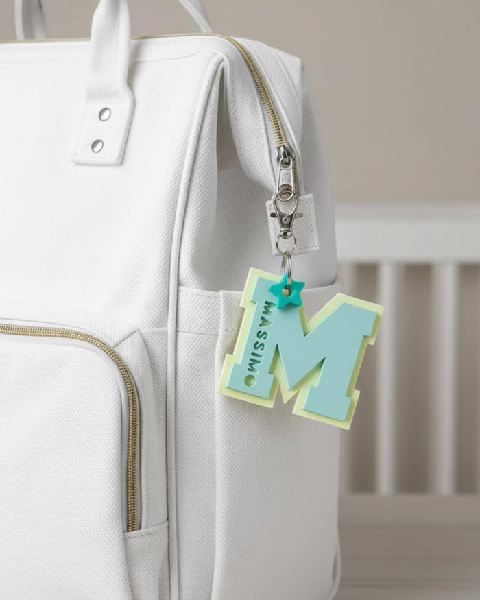 Letter Keychain with Star Charm