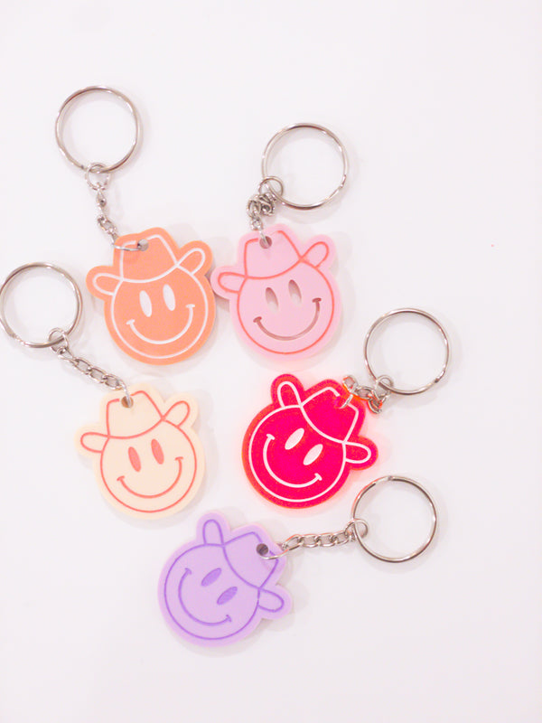 Cowboy Smiley Keychain