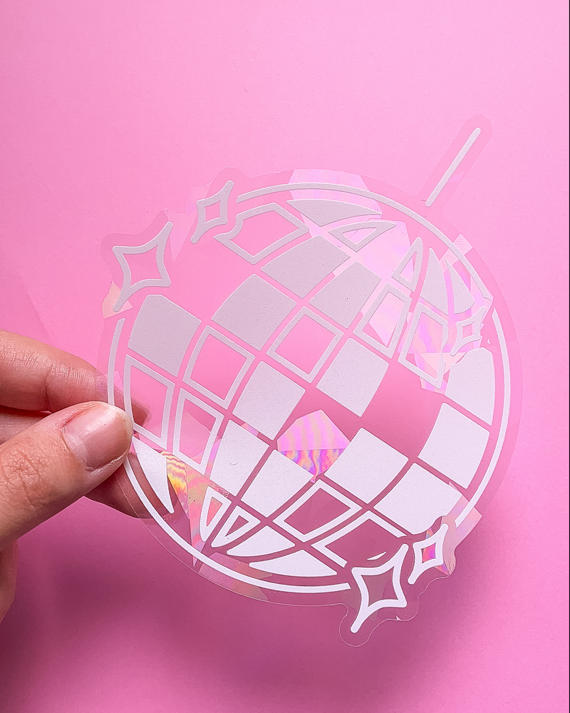 Shine Bright disco ball Suncatcher sticker – MangoIllustrated