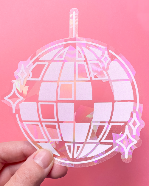 Disco Ball Suncatcher Decal – Rainbow Window Sticker