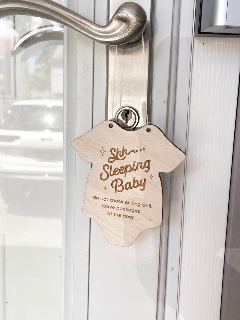 Baby Sleeping Hanging Door Sign