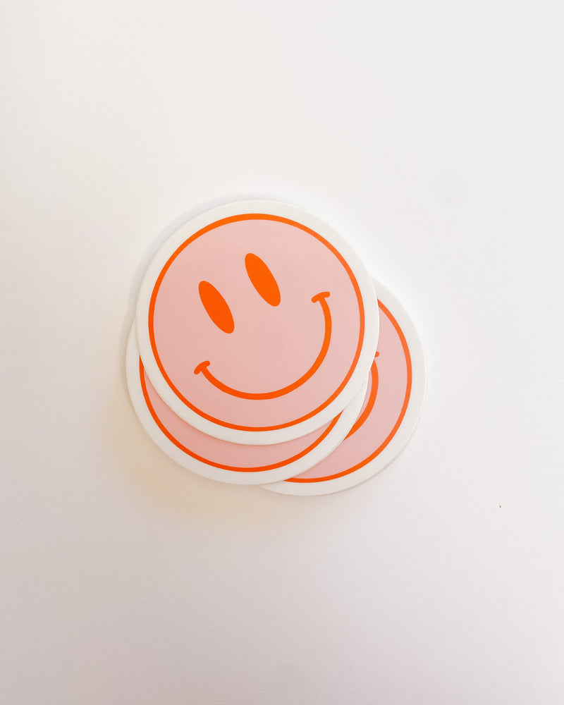Smiley Face Sticker Pink
