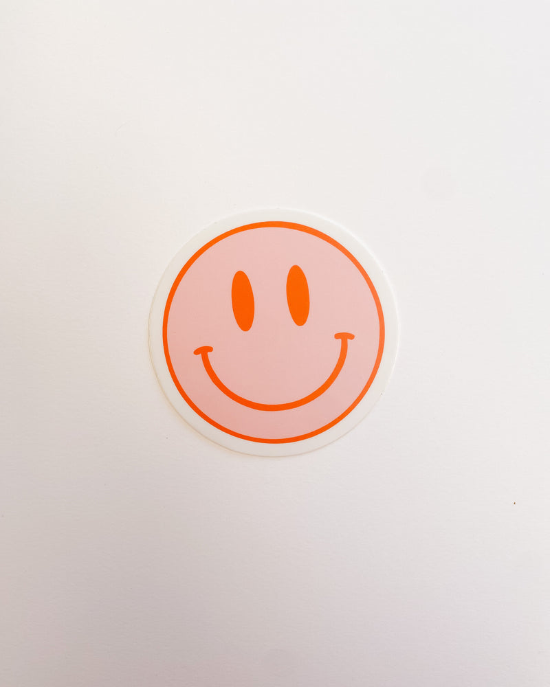 Smiley Face Sticker Pink
