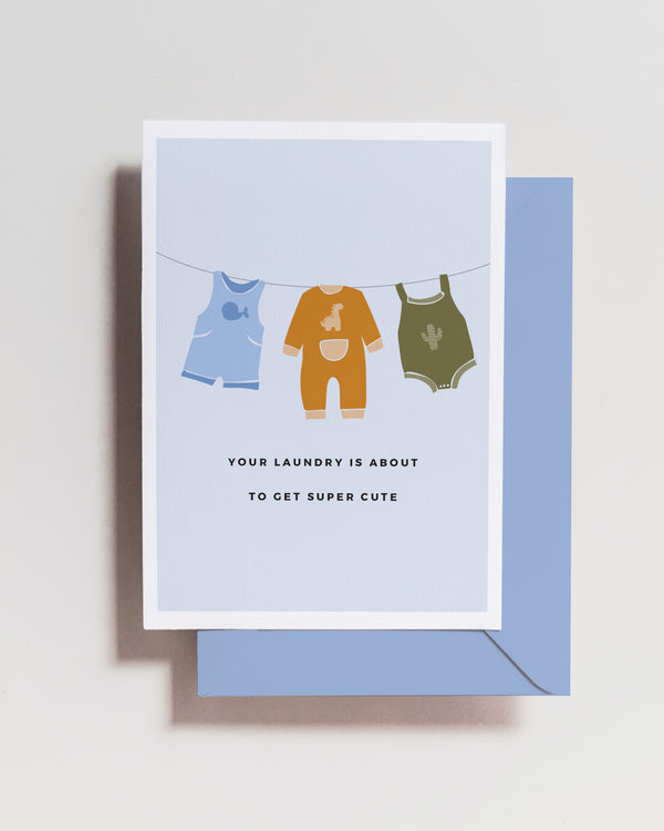 Cute Laundry Baby Shower Card