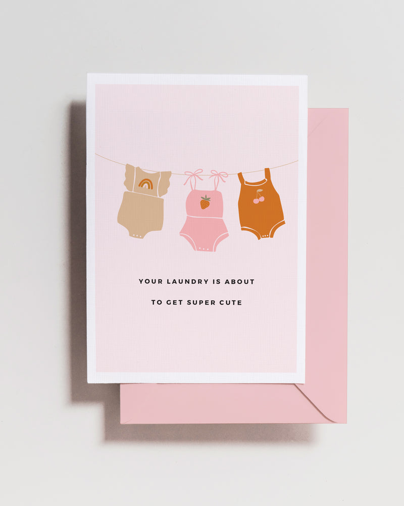 Cute Laundry Baby Shower Card