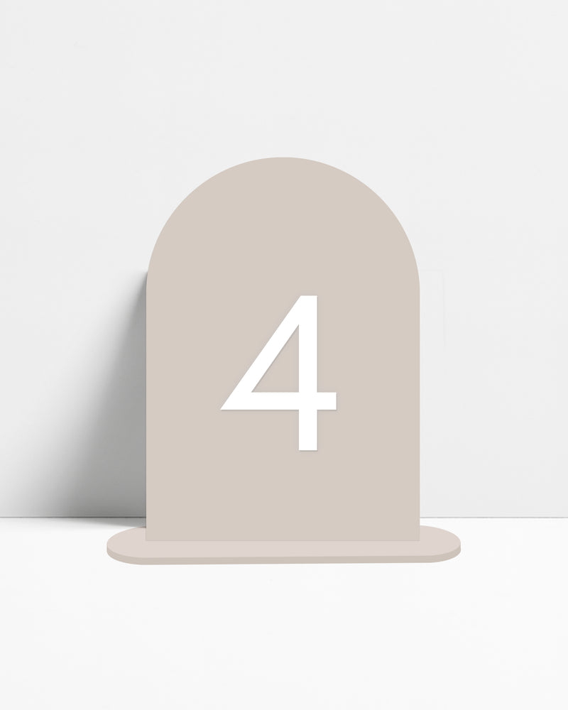 Matte Sand Acrylic Table Numbers
