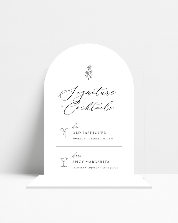 Wedding Bar Menu • Arch • Bailey