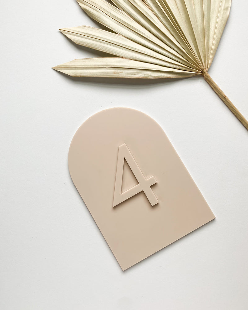 Matte Sand Acrylic Table Numbers