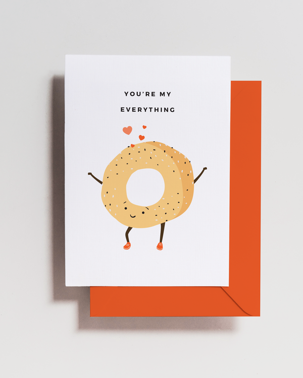 Everything Bagel Valentines Day Card