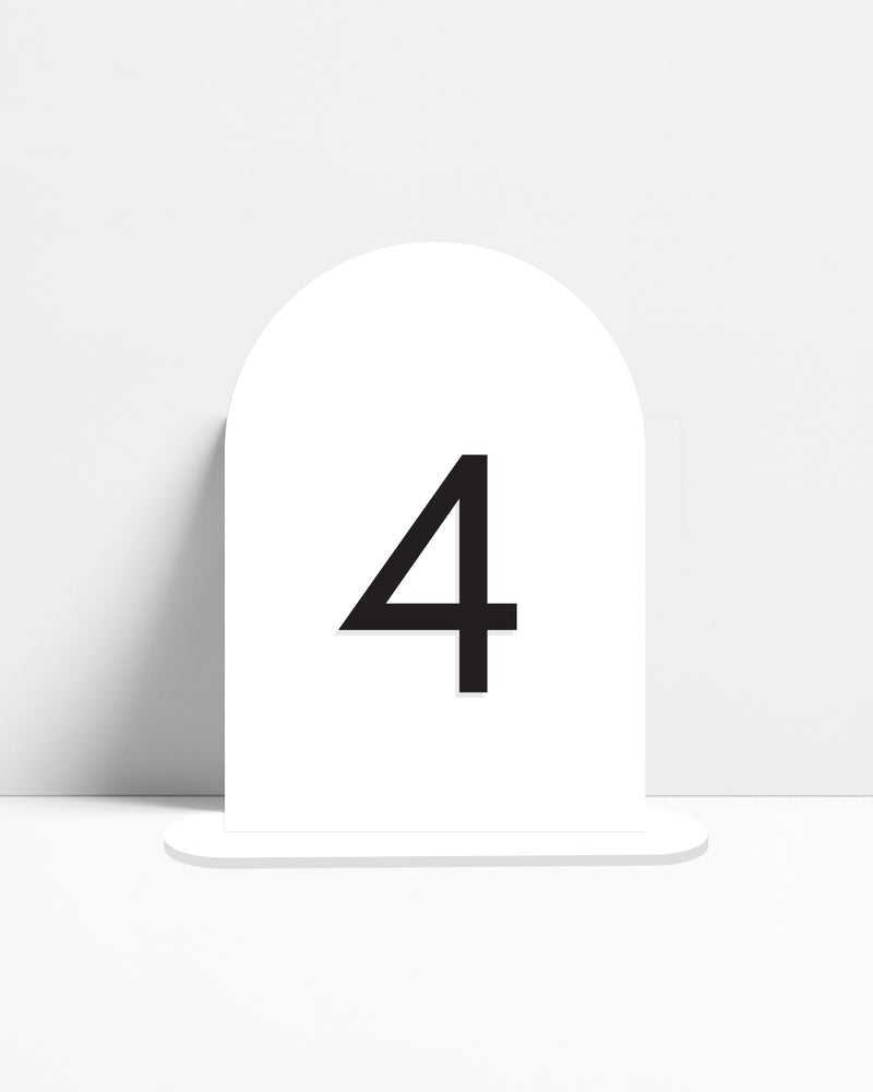 Gloss White Black Arch Table Numbers