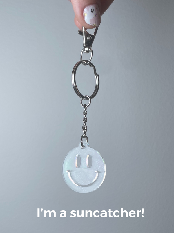 Suncatcher Smiley Face Keychain
