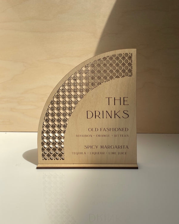 Wedding Bar Menu • Cane