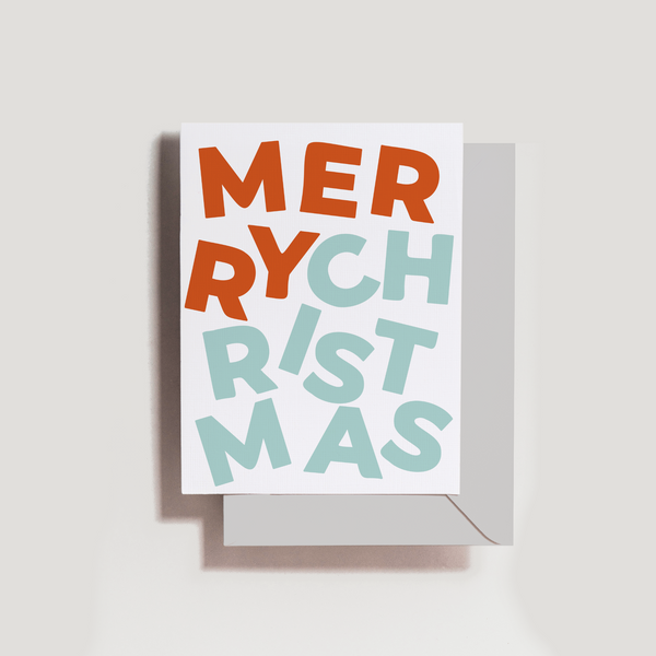 Merry Christmas multicolor card