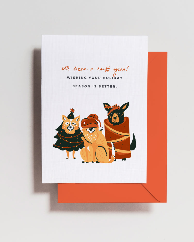 Cute Dog Holiday Card Holiday Wishes