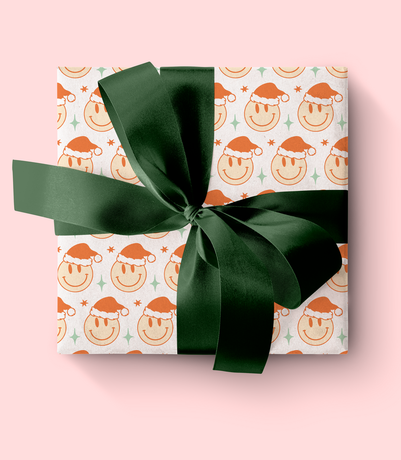 Santa Smiley Wrapping Paper